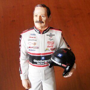 Vintage Dale Earnhardt Holding Helmet Figure 2001 NASCAR Collectible Auto Racing